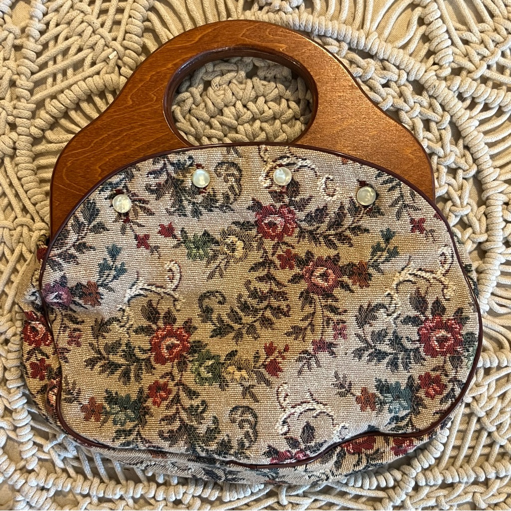 Vintage Floral Tapestry Bag